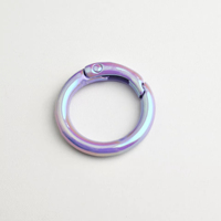 Llavero de Metal con Gancho de Hebilla Redonda de Aleación de Color con Recubrimiento UV de Alta Calidad y Bajo Precio para Accesorios de Bricolaje