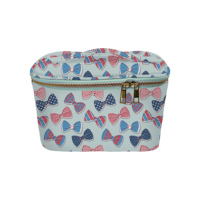 Nouveauté Trousse de maquillage motif floral avec poignée Sac à cosmétiques en nylon étanche Grande capacité Train Case Cosmetic Case