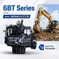 Moteur diesel d'excavatrice SCDC CUM 6BT série 6BTAA5.9-C178, refroidi par eau, 4 temps, 6 cylindres, pour machines de construction