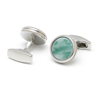 Boutons de manchette élégants en pierres précieuses vertes en gros, accessoires de mode personnalisés pour chemises de costume formel homme, bijoux tendance pour mariage et smoking, cadeau