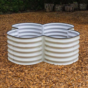 Prix usine 17H trèfle fleur forme <span class=keywords><strong>jardin</strong></span> surélevé lit métal jardinières extérieur grand Patio lit Kit plantation herbe - Product Image 3