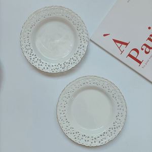 ชุดจานเซรามิคทรงหัวใจสไตล์ยุโรปสีทองสำหรับของหวาน - Product Image 6
