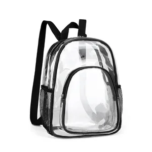Transparent PVC Bags Clear School Student Shoulder Outdoor Travel Backpack For Men Women Custom Logo Cheap Factory