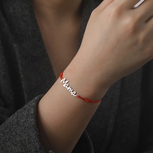 Letters <strong>Mama</strong> Black Red <strong>Bracelet</strong> for Women Braided Adjustable Rope <strong>Bracelet</strong> Fashion Jewelry Mothers Day Gift - Product Image 3