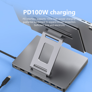 Convertidor de logotipo personalizado 8 en 1 <span class=keywords><strong>USB</strong></span> <span class=keywords><strong>C</strong></span> Multiport Recién llegado 8 en 1 <span class=keywords><strong>USB</strong></span> <span class=keywords><strong>C</strong></span> <span class=keywords><strong>Hub</strong></span> con soporte plegable para <span class=keywords><strong>iPad</strong></span> <span class=keywords><strong>Pro</strong></span> Android Tablet - Product Image 6