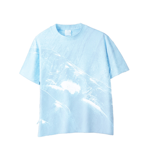 เสื้อยืดคอตตอนผู้ชายสั่งทำขายส่ง OEM ระบายอากาศได้ดี แขนสั้น สำหรับแบรนด์เสื้อผ้า - Product Image 1