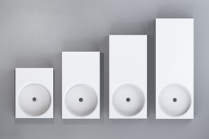 Évier de salle de bain mural moderne blanc, noir mat, Surface solide, <span class=keywords><strong>bassin</strong></span> suspendu - Product Image 4
