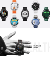Reloj S4 AMOLED Fitness Activity Tracker Ritmo cardíaco Brújula Seguimiento Cuero 4G Android IOS Despertador Magnético