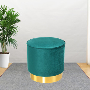 <span class=keywords><strong>Pouf</strong></span> rond en tissu pour salon et chambre à coucher, <span class=keywords><strong>mini</strong></span> tabouret de repos portable pour la maison - Product Image 4