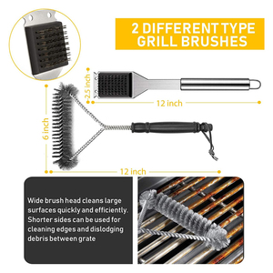 Vente en gros de 34 pièces d'accessoires pour barbecue, kit d'ustensiles pour barbecue, outils de barbecue robustes, outils de barbecue en acier inoxydable avec sac de transport - Product Image 6