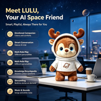 Peluche Renne Intelligent IA pour Tout-Petits – Jouet Interactif Doux en Forme d'Élan – Idéal Cadeau de Noël