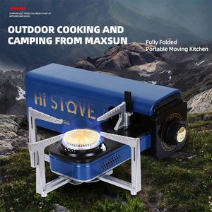 Réchaud à cassette pliable portable en acier pour camping extérieur, structure divisée, <span class=keywords><strong>gaz</strong></span> butane, grill à <span class=keywords><strong>fondue</strong></span>, coupe-vent - Product Image 3