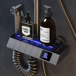 Juego <span class=keywords><strong>de</strong></span> <span class=keywords><strong>ducha</strong></span> <span class=keywords><strong>de</strong></span> baño con pantalla digital moderna, columna <span class=keywords><strong>de</strong></span> <span class=keywords><strong>ducha</strong></span>, sistema <span class=keywords><strong>de</strong></span> lluvia, con estante, 4 Funciones, tecla <span class=keywords><strong>de</strong></span> Piano - Product Image 2