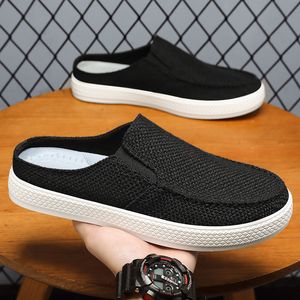 Chaussures décontractées d'été respirantes à bout rond pour hommes, style slip-on, confortables, type 'Daddy Shoes', pour l'extérieur et la maison, avec doublure en tissu tendance - Product Image 2