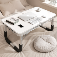 Table de lit pliable multifonctionnelle pour ordinateur portable, bureau, table à petit-déjeuner portable et pliable pour étudiants et adultes