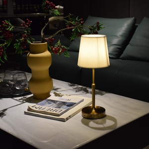 Đèn bàn không dây, đèn ngủ vải, đèn <span class=keywords><strong>LED</strong></span> cảm ứng sạc lại, trang trí đám cưới nhà hàng châu Âu cổ điển sang trọng, tùy chỉnh quà tặng - Product Image 4