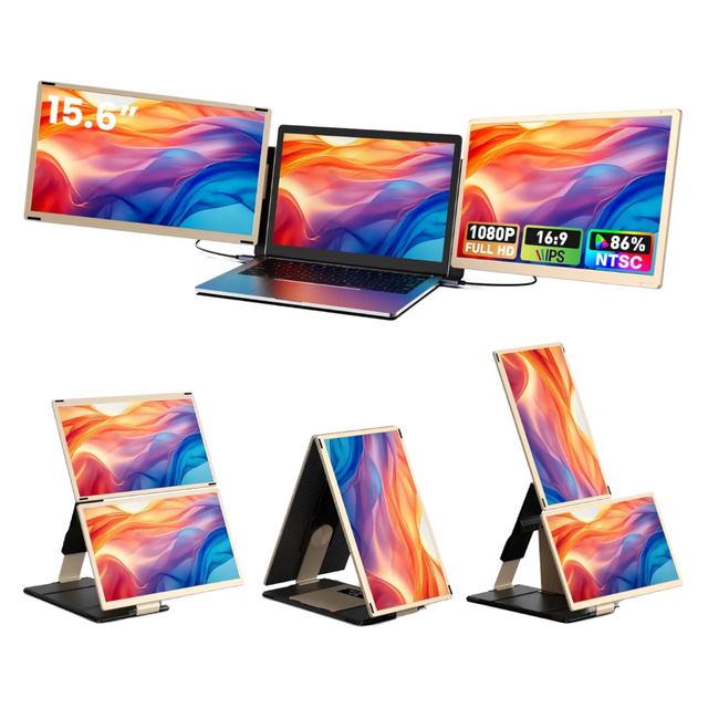 Portable 15.6inch 1080P FHD IPS Monitor 120% SRGB Business Series Built-in Speaker USB Compatible All Laptops Windows Mac Tablet