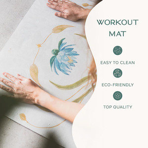 Tapis de yoga pliable personnalisé en caoutchouc naturel antidérapant avec dessus en daim, design artistique sur mesure, écologique, confortable, pour la gym et l'extérieur, couleur personnalisée - Product Image 2