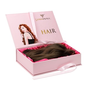 Commercio all'ingrosso Logo Personalizzato di Lusso estensione dei capelli bundle regalo Scatola di Imballaggio rosa Magnetica parrucca di Cartone di Carta scatola di immagazzinaggio - Product Image 2