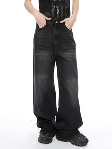 Jeans droits pour hommes, lavage foncé, amples, simples, Holgados, directement de l'usine - Product Image 5