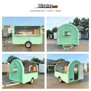 JINLIJING mobil içecek otomat sepeti sandviç gıda römork yeşil Mini fiberglas dondurma kahve sokak yemeği kamyon - Product Image 2