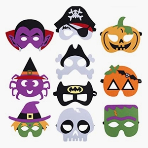 Masque de sorcière citrouille pirate squelette Cosplay Masquerade Party Masque pour les yeux avec corde élastique Masques en feutre d'Halloween pour enfants - Product Image 1