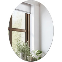 Miroir de salle de bain ovale en acrylique anti-explosion, style nordique, sans perçage, miroir souple pour toilettes, miroir adhésif pour la maison