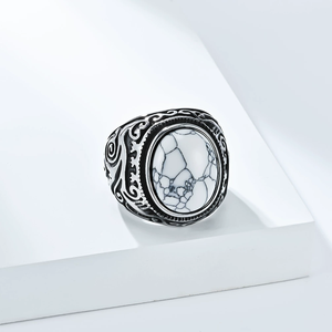 Anillos de Piedras Preciosas Naturales Talladas Retro en Oferta, Anillo de Acero Inoxidable para Hombre, Anillo de Moda, Joyería de Acero Inoxidable para Hombre y Mujer - Product Image 3