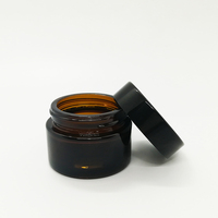Pot en verre vide pot en verre crème cosmétique rond droit pot en verre de couleur ambre pot avec couvercle à vis 20ml 30ml 50ml 100ml