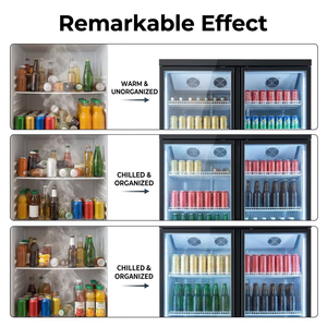 Refrigerador Vertical Comercial de 2 Puertas para Bebidas y <span class=keywords><strong>Cerveza</strong></span>, con Compresor Inferior, Enfriamiento por Ventilador, Sin Escarcha, <span class=keywords><strong>Precio</strong></span> de Fábrica, para Tiendas - Product Image 4