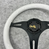 Leaders Universal Hot Selling 350mm en bois massif blanc 4cm Deep Dish JDM Racing Drift Volant