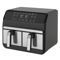 Friteuse à air numérique tactile multifonction à double panier indépendant 4L+4L, 2 compartiments