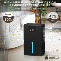 Wholesale Quiet Dehumidifier 85W Dual Semiconductor 2L Tank 750mL/Day Smart Touch Screen RGB Light 300-799 Sq ft Coverage for