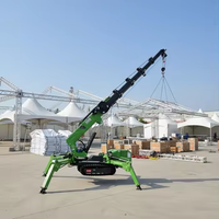 Grue araignée tout-terrain compacte de 2 tonnes à double alimentation diesel pour le levage de matériaux de construction