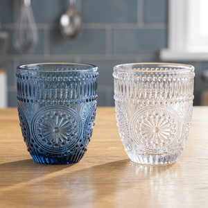 Set di 2 Bicchieri d'Acqua Siviglia Sibilla, Design Classico, 330ml, Blu Cobalto e Trasparente, Lavabili in Lavastoviglie, per Feste - Product Image 3