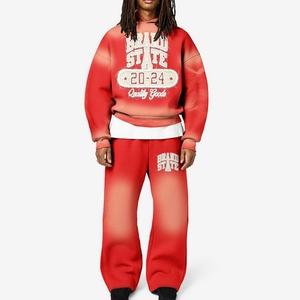 Ensemble de sweats à capuche personnalisés 500 g/m² épais avec broderie effet vieilli, survêtement de jogging oversize, ensemble de survêtement d'hiver de haute qualité - Product Image 2