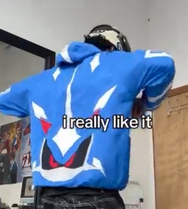 Chaqueta de nailon con revestimiento Anime <span class=keywords><strong>Sonic</strong></span>, bordado 3D con apliques de tela, cuello alto, estilo oversize, forro de malla, con cremallera, impermeable - Product Image 2