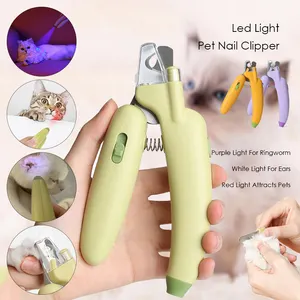 4 In 1 Purple Light Pet Nails Scissors Trimmer Electric Cutter Grooming Products Cat Dog Grinder Led Pet Nail Clippers For Dogs