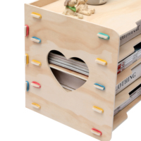 Organizador de Oficina Moderno de Lujo de Cuatro Niveles con Estantes Desmontables de Madera, Gran Capacidad de Almacenamiento de Archivos y Bandeja para Cartas, para Escritorio o Sala de Estar