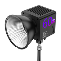 Luz de estudio profesional personalizada al por mayor, 60W, bicolor, montaje Bowens, luz de vídeo portátil