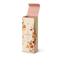 Boîte cadeau de luxe personnalisée à motif floral avec fermeture métallique, emballage rigide haut de gamme pour bouteilles de vin mousseux