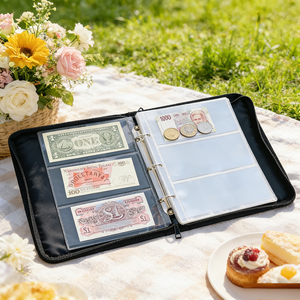 Carpeta de Colección de Billetes con Cubierta de PU Negra Personalizada al por Mayor, con 3 Ranuras, para Almacenamiento de Monedas Conmemorativas - Product Image 6