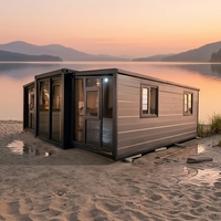 Maison conteneur pliable à double aile à petit budget avec design contemporain, construction rapide, maison modulaire préfabriquée pour usage extérieur