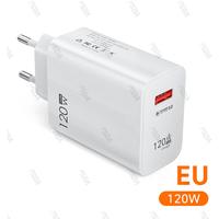 Chargeur USB 120W Charge Rapide QC3.0, Câble USB C et Câble Type C pour Téléphones Mobiles Huawei Samsung Xiaomi, Chargeur Rapide