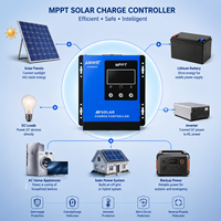 Contrôleur de charge solaire intelligent Jarrett MPPT, 12V/24V/48V, 3 ports USB, courant de charge 30A/40A/50A/60A/80A/100A