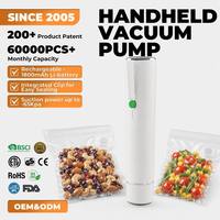 USB Oplaadbare Handheld Vacuümverpakker Draagbare Mini Draadloze Voedselvacuümpomp voor Zakken, Blikken, Wijnkurken, Sous Vide