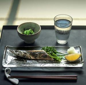 Plato de Cena Rectangular Transparente de Cristal Japonés de Lujo, con Esmalte de Color, Ecológico, con Incrustaciones Doradas, para Aperitivos, Frutas, Postres, Sushi - Product Image 1