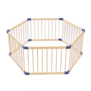 Corralito de madera maciza para niños para bebés gateando y caminando Sala de estar Barrera de seguridad y barandilla - Product Image 5