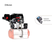 Vanne à boisseau sphérique à trois voies à bride pleine en acier inoxydable forgé ANSI OEM 304/316 CF8/CF8m avec actionneur pneumatique KLION RTS pour huile et gaz 500