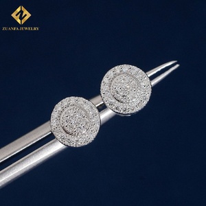 Luxury Fashion Jewelry <b>Earrings</b> Iced Out Cluster <b>Earrings</b> Wedding Gift Lab Grown Diamond 925 <b>Silver</b> <b>Stud</b> <b>Earrings</b> Screw Back - Product Image 2